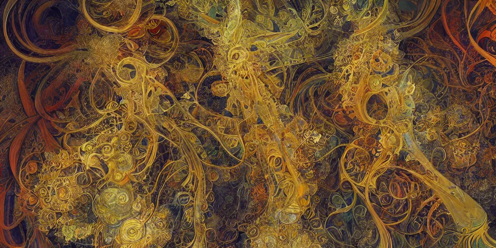 Prompt: intricate fractal abstraction, artstation, carl larsson, m. w. kaluta