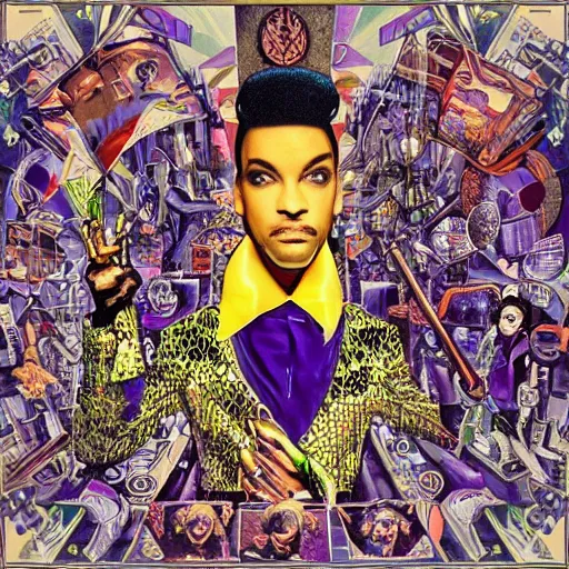 Image similar to the cover artwork for Prince’s Sign O’ The Times album. Really detailed.