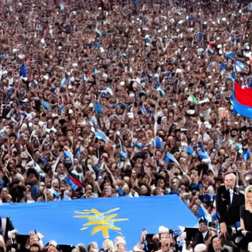 Prompt: Lady Gaga as President, Argentina presidential rally, Argentine flags behind, bokeh, epic photo, detailed face, Argentina