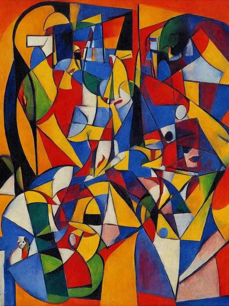 Prompt: a cubism painting by emilio pettoruti,