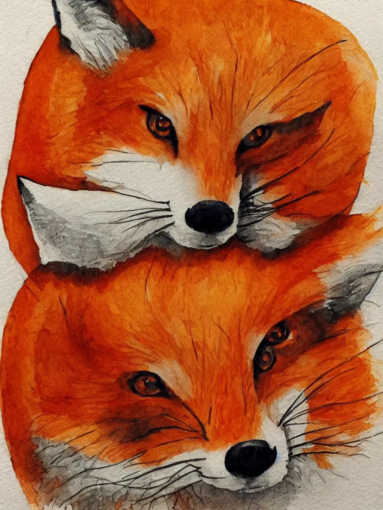 Prompt: autumn fox pumpkin watercolor by arti chauhan trending on artstation