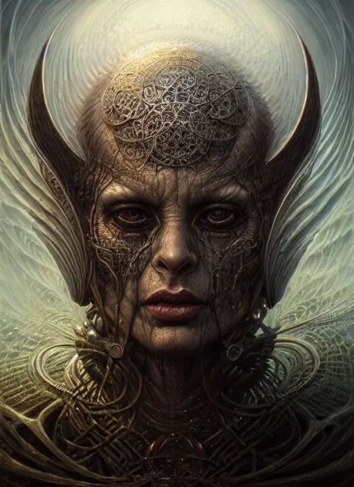 Image similar to closeup portrait shot of a ancient evil in a scenic dystopian environment, intricate, elegant, highly detailed, centered, digital painting, artstation, concept art, smooth, sharp focus, illustration, artgerm, tomasz alen kopera, peter mohrbacher, donato giancola, joseph christian leyendecker, wlop, boris vallejo