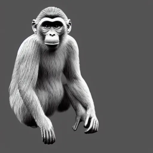 Image similar to a 3 d model of a monkey with no color with a black background and shaders