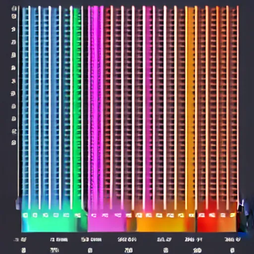Image similar to a bar chart featuring harmonic color
