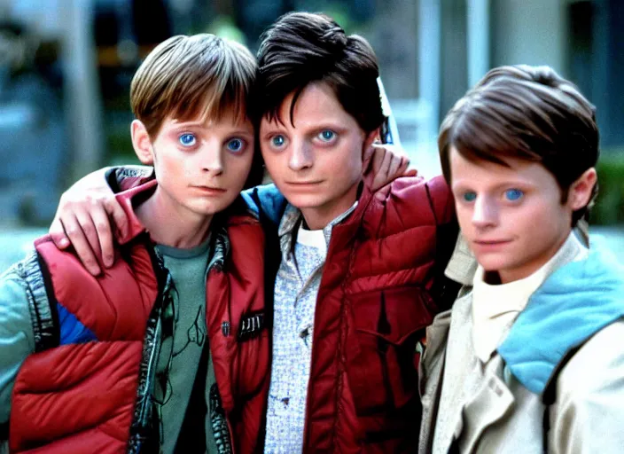 Image similar to film still of Elijah Wood as Marty McFly in Back to the Future 2 1989