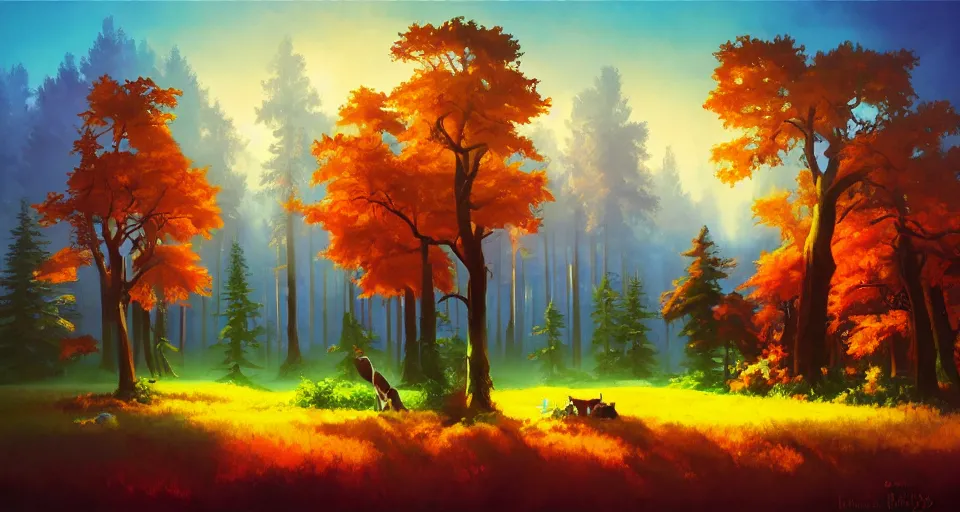 Image similar to Enchanted and magic forest, by RHADS