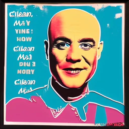 Image similar to Mr. Clean in the style of Andy Warhol