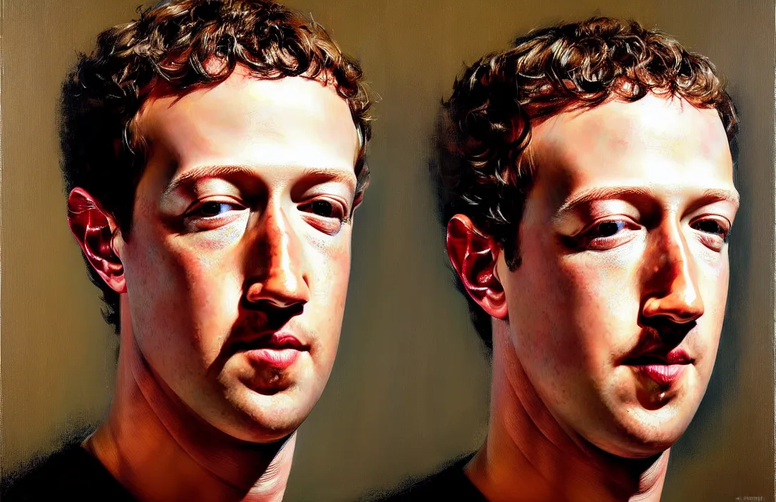 Prompt: portrait of mark zuckerberg!!!!!!!!!!!!!!!!!!!!!!!!!!!, detailed face, detailed painting, epic lighting, by ilya repin, phil hale and kent williams