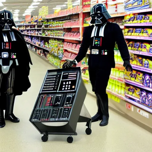 Image similar to darth vader shopping at asda