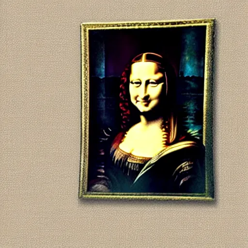 Image similar to monalisa smiling for a selfie