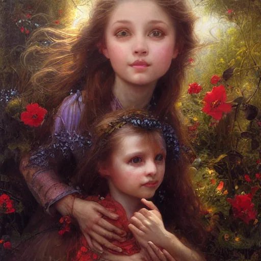 Image similar to Lilia Alvarado, Sophie Anderson, Mark Arian, Bob Byerley, Charlie Bowater, Mark Brooks, Steve Henderson, Justin Gerard, Arthur Hughes, Edward Robert Hughes, Mark Keathley, Victor Nizovtsev, Carlos Shwabe, Ross Tran