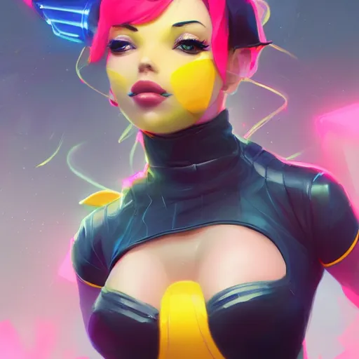 Prompt: color portrait of an attractive girl wearing a mesh costume of pikachu and fishnet stockings, by tsuaii and Wojtek Fus, Trending artstation, cinematográfica, photography