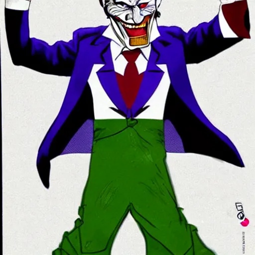 Prompt: Putin dressed as the Joker, artwork by Frank Miller