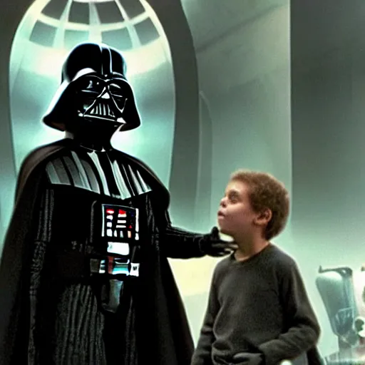Image similar to a still of darth vader and luke in nightmare before christmas