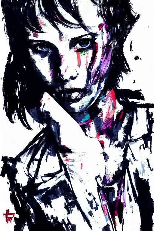 Image similar to Portrait of Millie Bobby Brown by Yoji Shinkawa