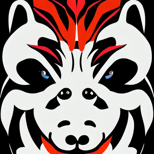 Image similar to vector art of welsh dragon and panda mixed, intercrossed, chimera, adobe illustrator