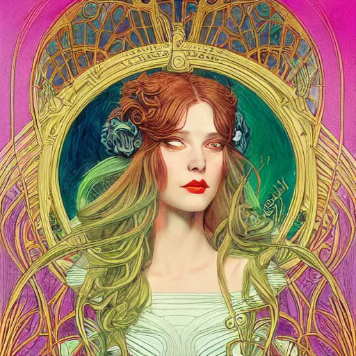 Image similar to an art nouveau portrait in the style of anna dittmann and donato giancola and virgil finlay.