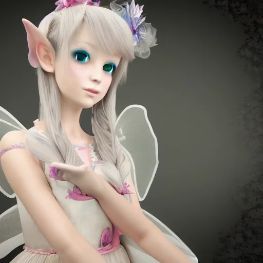 Prompt: ethereal ice cream faerie princess in a lolita dress jrpg 3D render 4k resolution