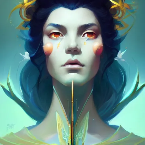 Prompt: a beautiful portrait of a beautiful deity, westword concept art by pete mohrbacher and guweiz and ilya kuvshinov, digital art, highly detailed, intricate, sharp focus, trending on artstation hq, deviantart, unreal engine 5, 4 k uhd image