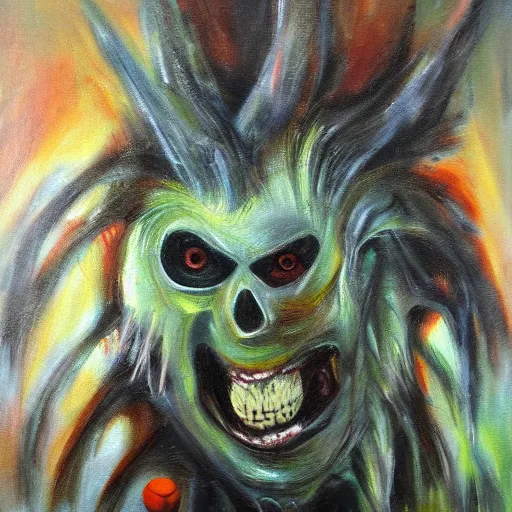 Image similar to creature, oil painting, horror