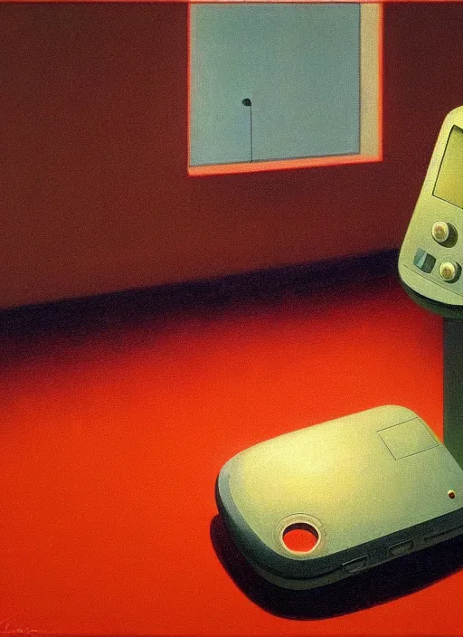 Image similar to Nokia 3310, Edward Hopper and James Gilleard, Zdzislaw Beksinski, Mark Ryden, Wolfgang Lettl highly detailed, hints of Yayoi Kasuma, Odilon Redon. Drexler