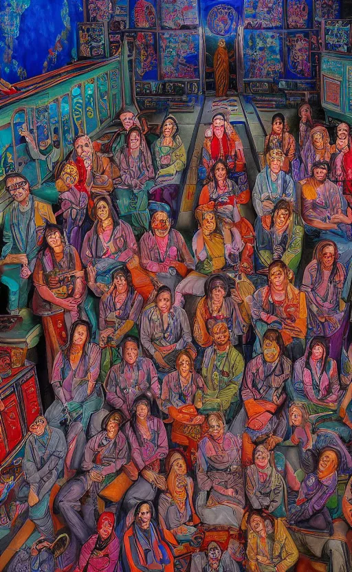 Image similar to a stimulating and psychedelic detailed intricate photorealistic painting of nurses and doctors on onlyfans at chernobyl in a church of bad vibes, by sixmorevodka studio. tibetan paintings. trending on artstation. photorealistic. unreal engine