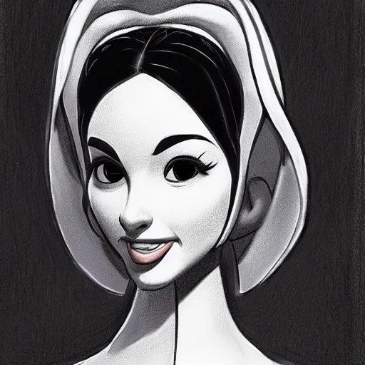 Image similar to milt kahl pencil sketch of victoria justice as princess leia