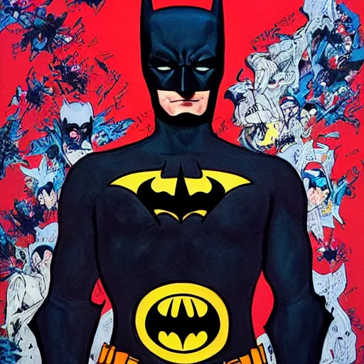 Image similar to a painting by James Jean about Batman, cover art, elegant