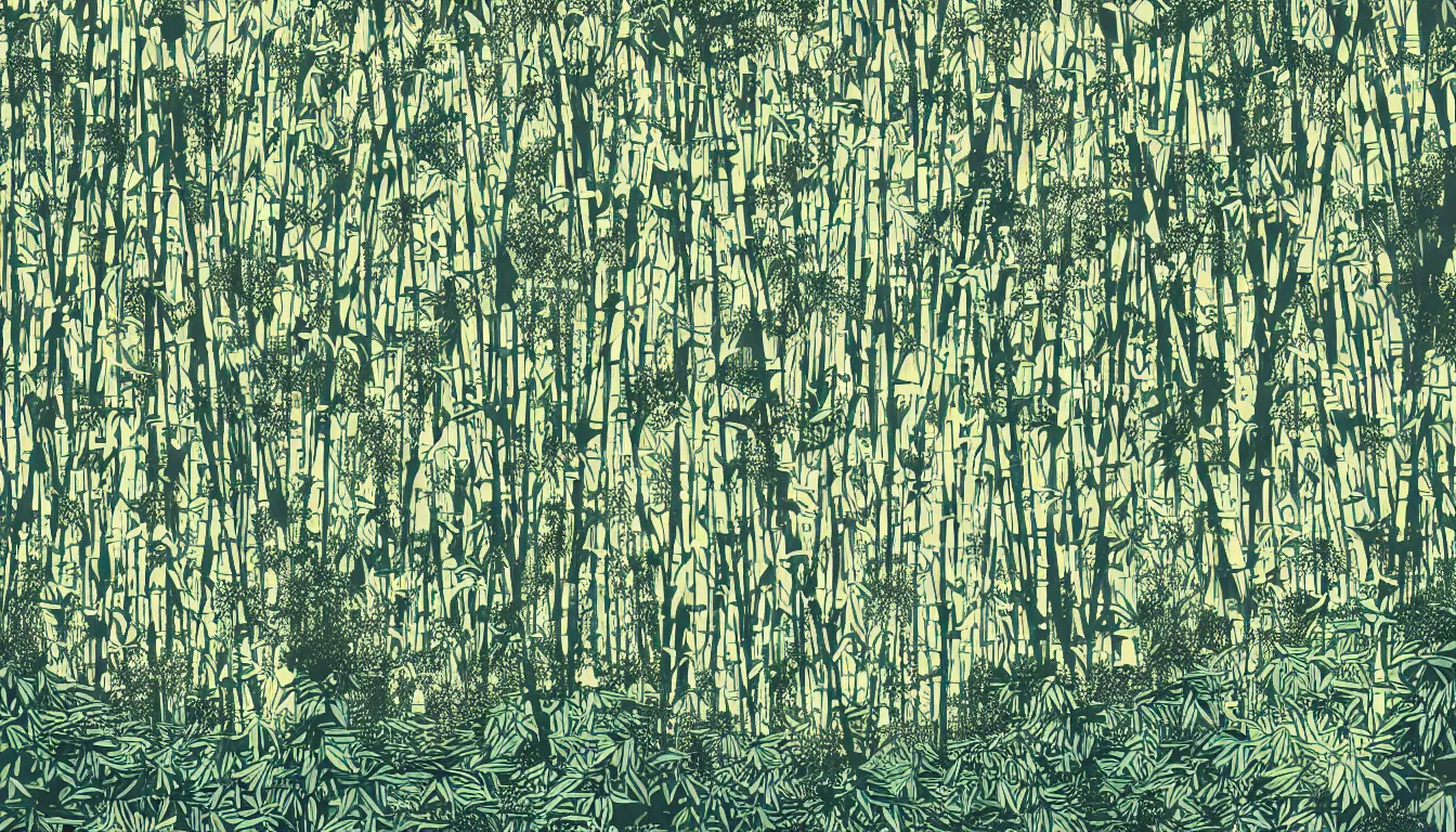 bamboo forest print by GUGIGEI