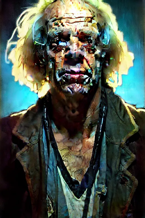 Prompt: hyperrealist portrait of doc brown by jeremy mann and alphonse mucha, fantasy art, photo realistic, dynamic lighting, artstation, poster, volumetric lighting, very detailed faces, 4 k, award winning