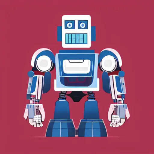 Image similar to killer robot, flat illustration