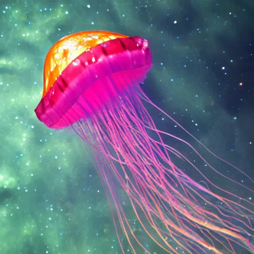 Prompt: jellyfish floating in the nebula