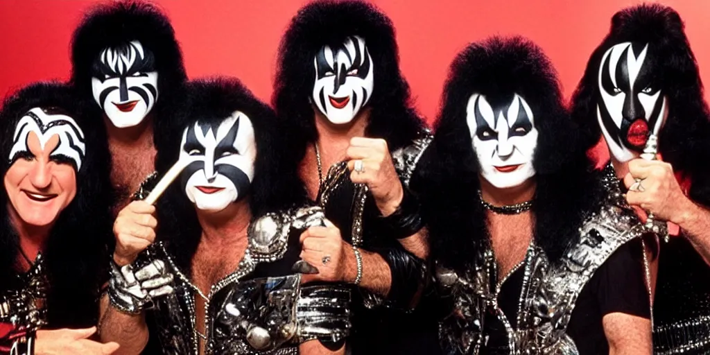 Image similar to robin williams as a member of kiss band