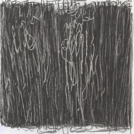 Image similar to an art piece by cy twombly!!, limited palette, drawing on squared paper!!, charcoal, crayon, pastel, signing