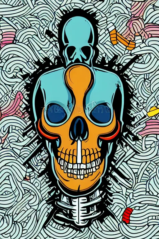 Image similar to Drug addict skeleton, sticker, andromorphic, colorful, illustration, highly detailed, simple, smooth and clean vector curves, no jagged lines, vector art, smooth