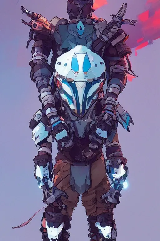 Image similar to combination suit armor aloy horizon forbidden west horizon zero dawn robot ninja mask helmet backpack tribal, art gta 5 comics, official fanart behance hd artstation by jesper ejsing, by rhads, makoto shinkai and lois van baarle, ilya kuvshinov, ossdraws radiating a glowing aura cgi rtx 2 0 2 2