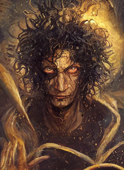 Image similar to high intricate painting of the sandman, full shot, neil gaiman, maria panfilova, andrea savchenko, mike kime, ludovic plouffe, qi sheng luo, oliver cook, julian calle, eddie mendoza, trending on artstation