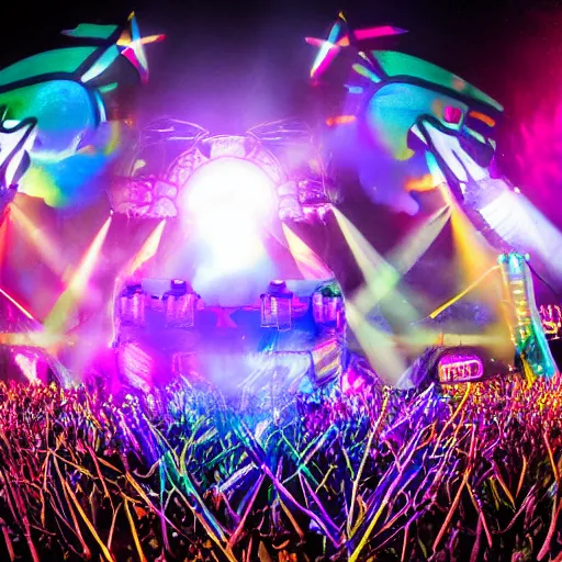 Prompt: edm festival. By charles shulz