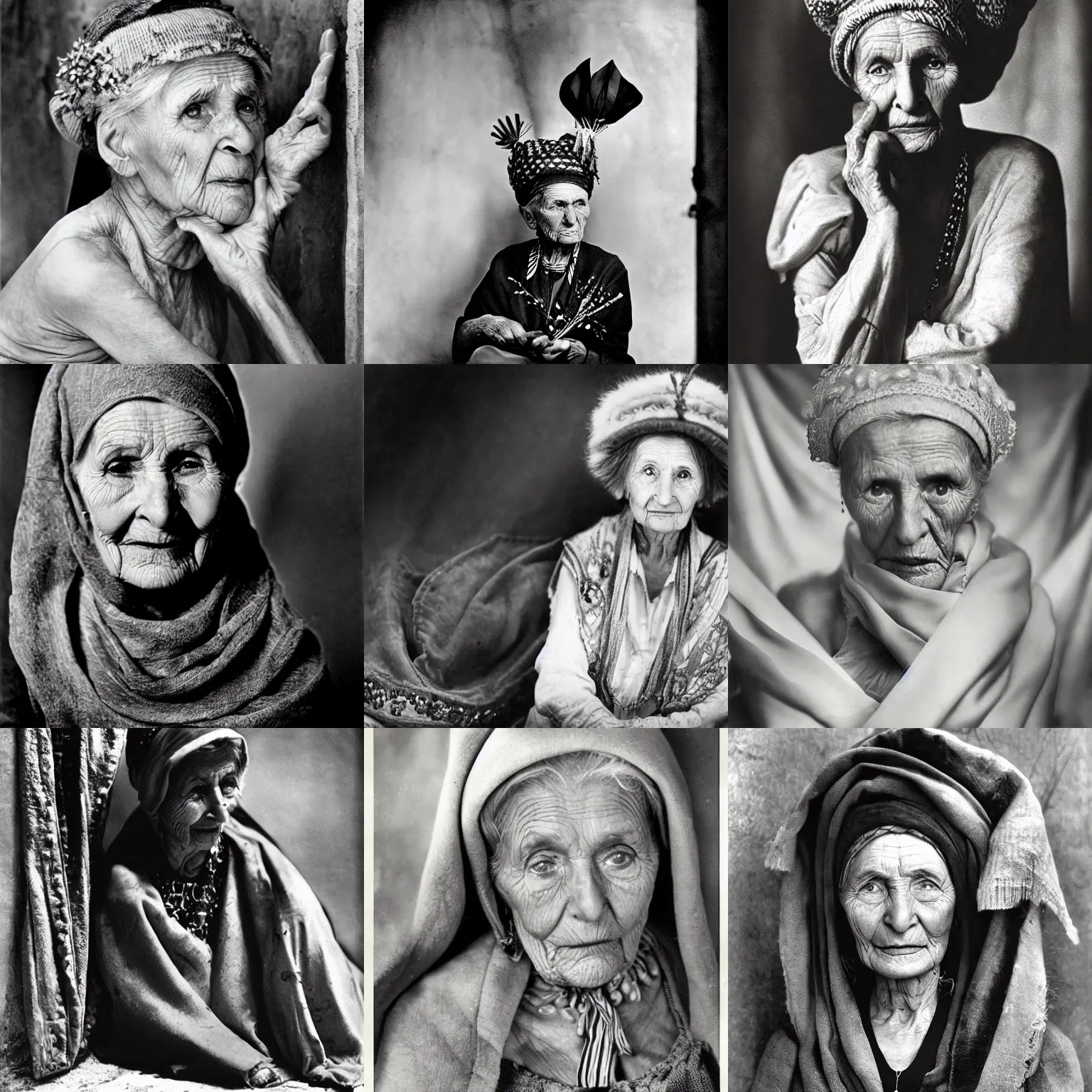 Prompt: an old eastern european woman, award winning photo by angus mcbean