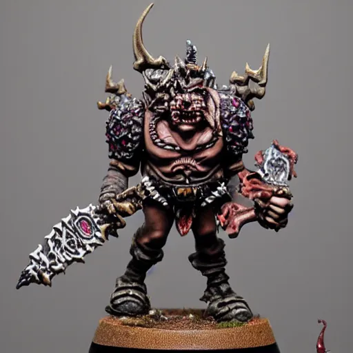 Image similar to chaos dwarf daemon smith from warhammer fantasy : : head and torso portrait