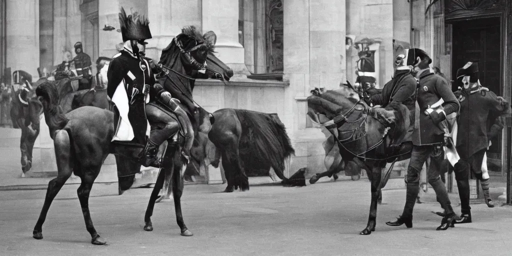 Image similar to very well detailed photo of Napoleon Bonaparte in London, 1960s, 4k detailed, very very well detailed face