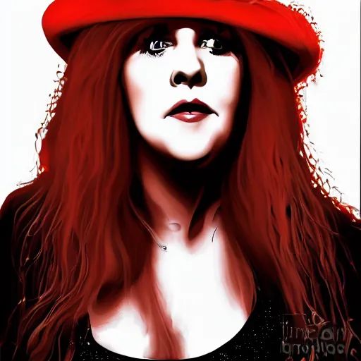 Image similar to stevie nicks redhead guitar full portrait