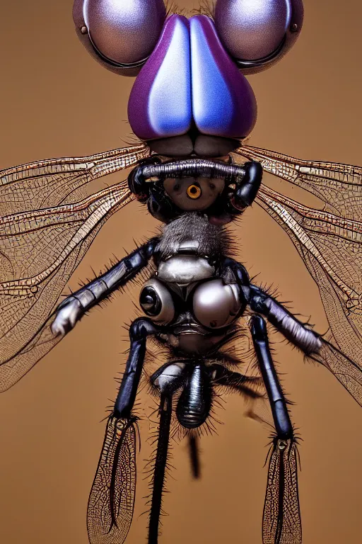 Image similar to a macro photograph of a bio - mech cyborg dragonfly by adam gor, by javier ruperez, by ellen jewett, 8 k