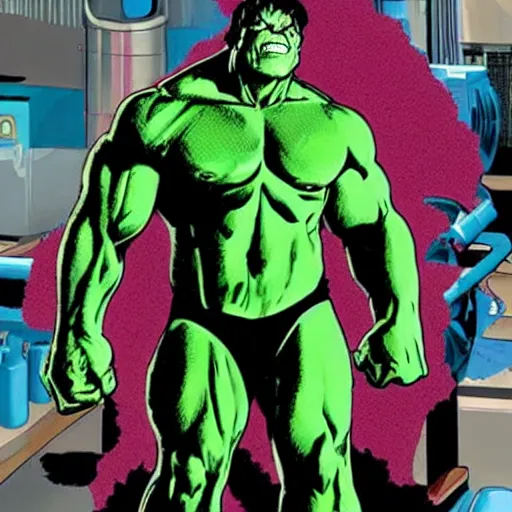 Image similar to elon musk as the incredible hulk