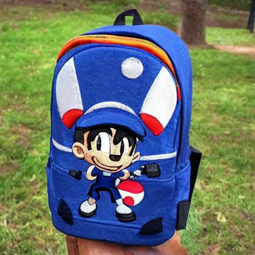 Image similar to a backpack embroidery Barack Obama sonic the hedgehog super Mario