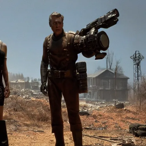 Image similar to still film from the movie fallout 4 : the movie by james cameron