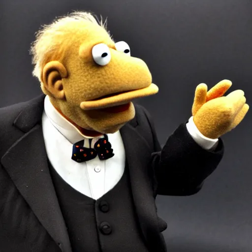 Prompt: winston churchill muppet, detailed, custom