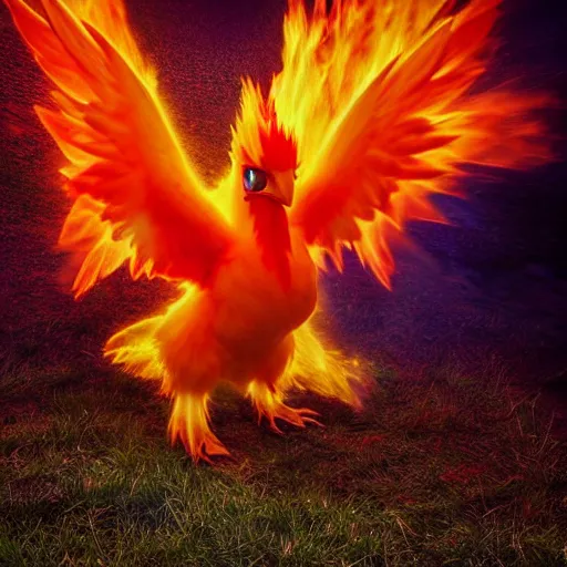 Prompt: national geographic photo of moltres, pokemon in the wild, intricate, portrait, 8 k highly professionally detailed, hdr, award winning