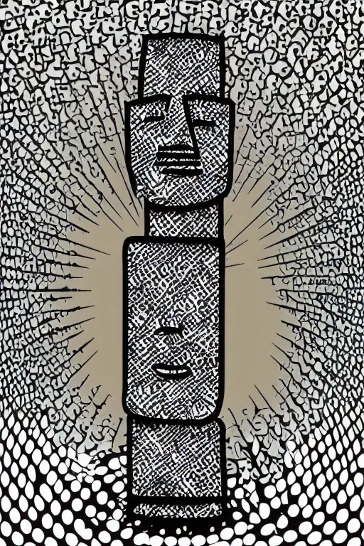 Image similar to vector moai statue digital illustration cartoon graffity street popart comics