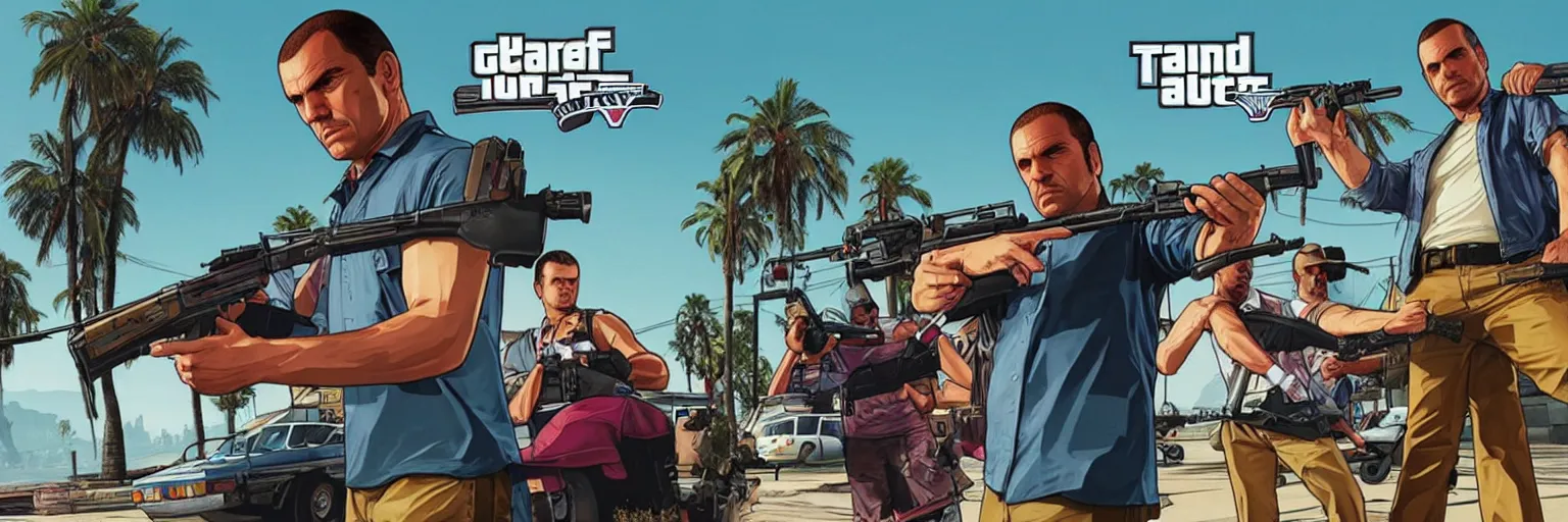 Prompt: leaked GTA 6 cover art